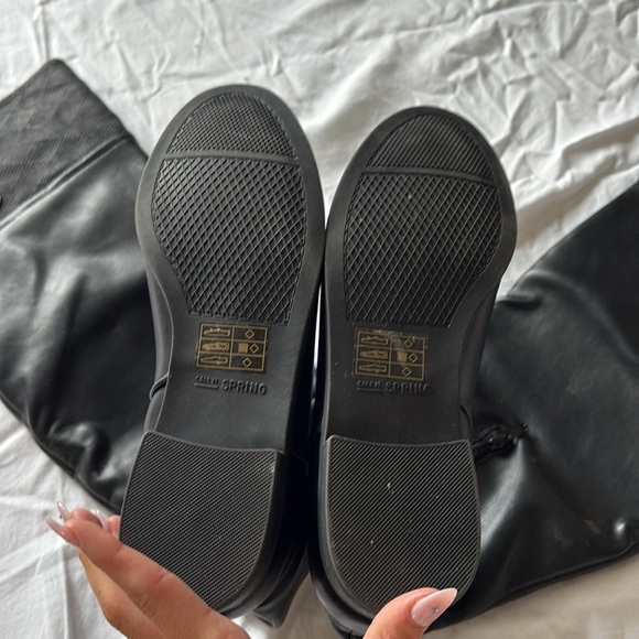 Call It Spring Black Knee High Riding Boots | Equestrian Fall Trend Faux Leather - Picture 5 of 8